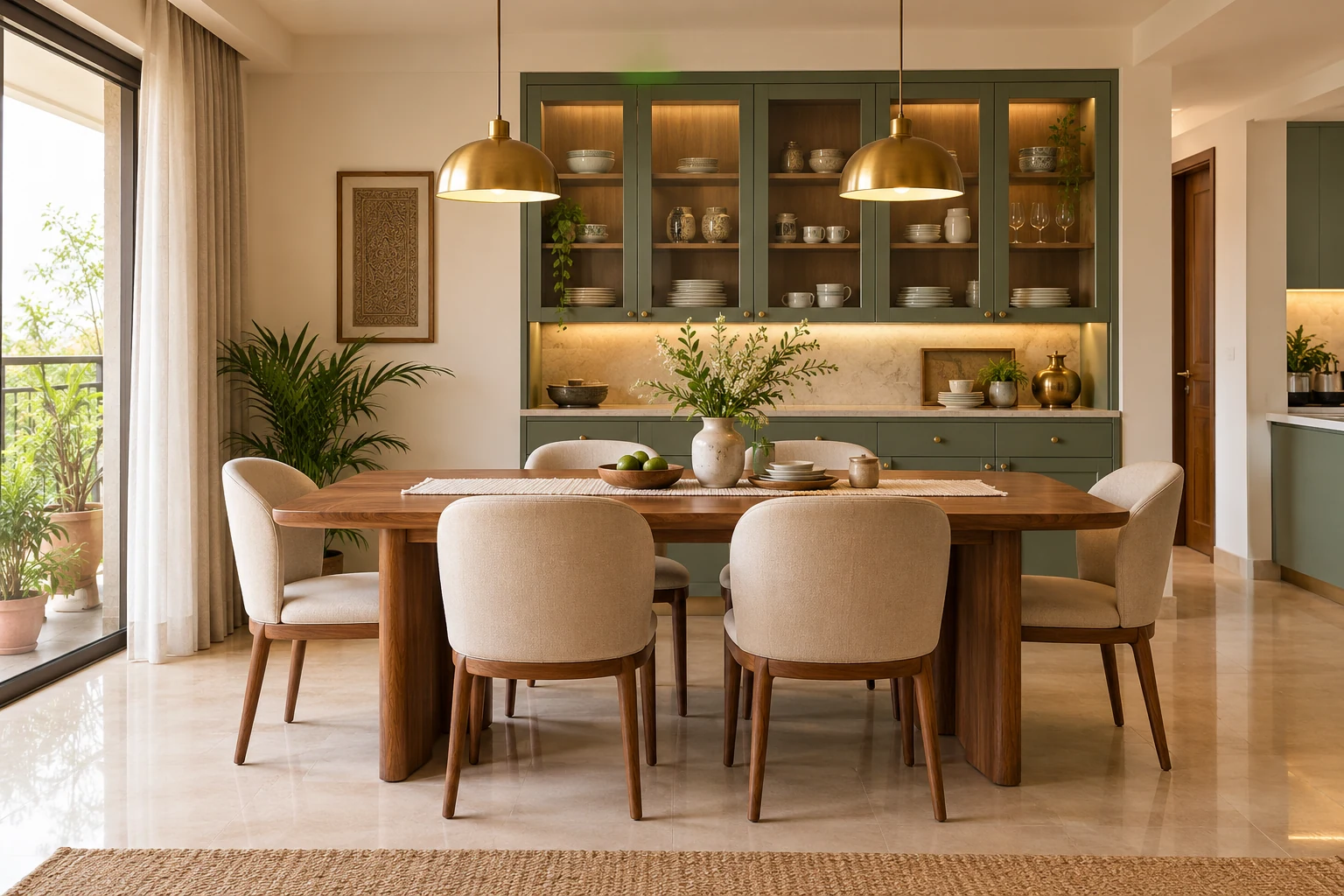 Sage dining storage AI-generated interior concept