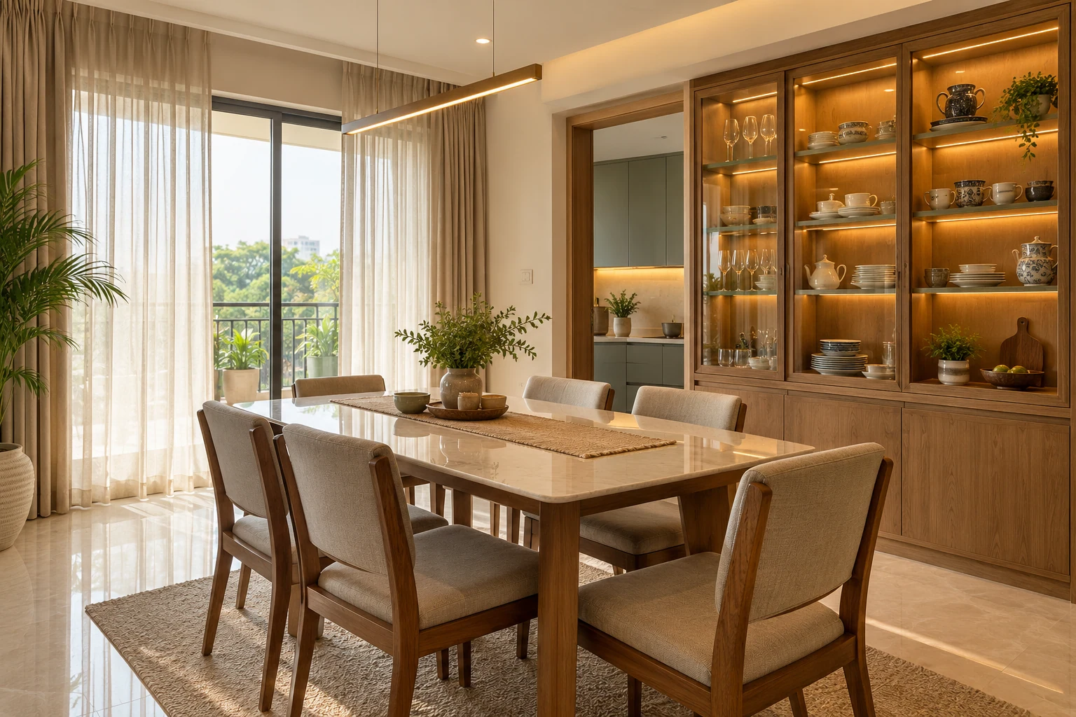 Dining beside the window AI-generated interior concept