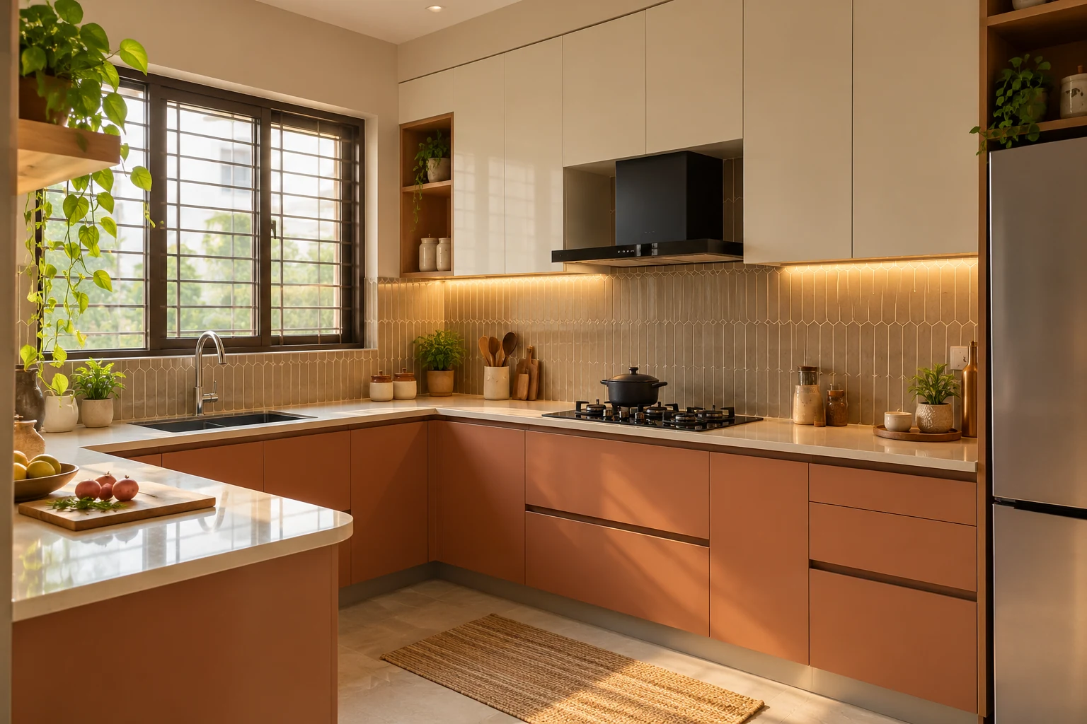 Terracotta kitchen AI-generated interior concept