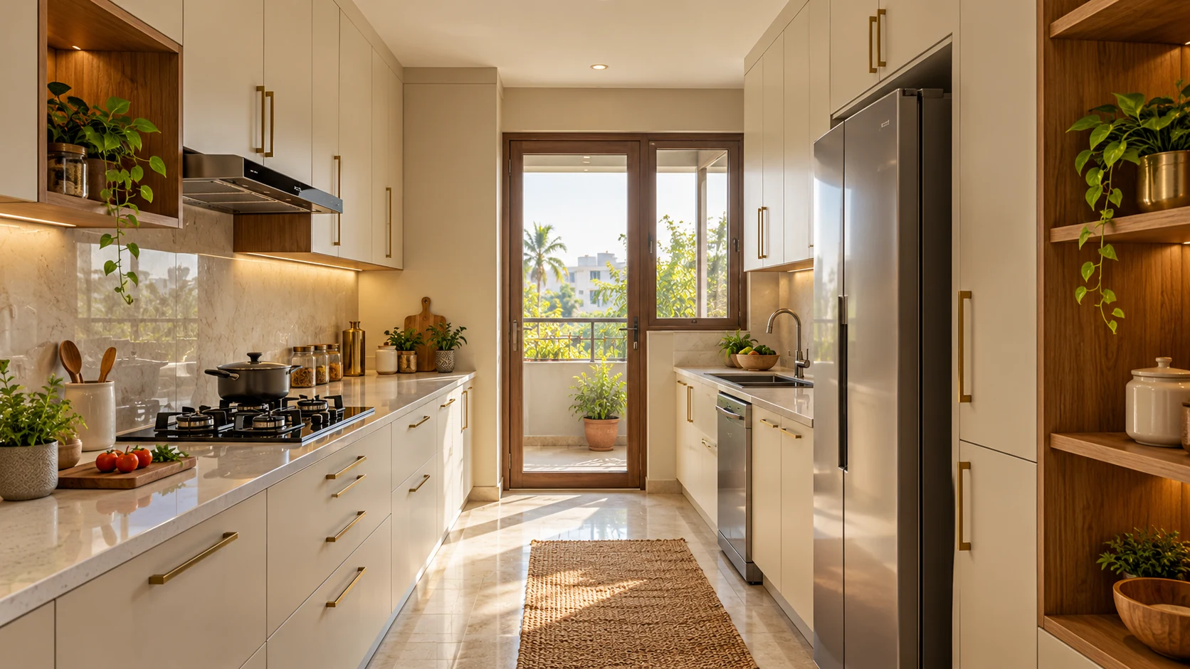 White & timber kitchen AI-generated interior concept