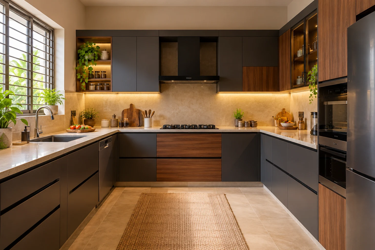 Charcoal kitchen AI-generated interior concept