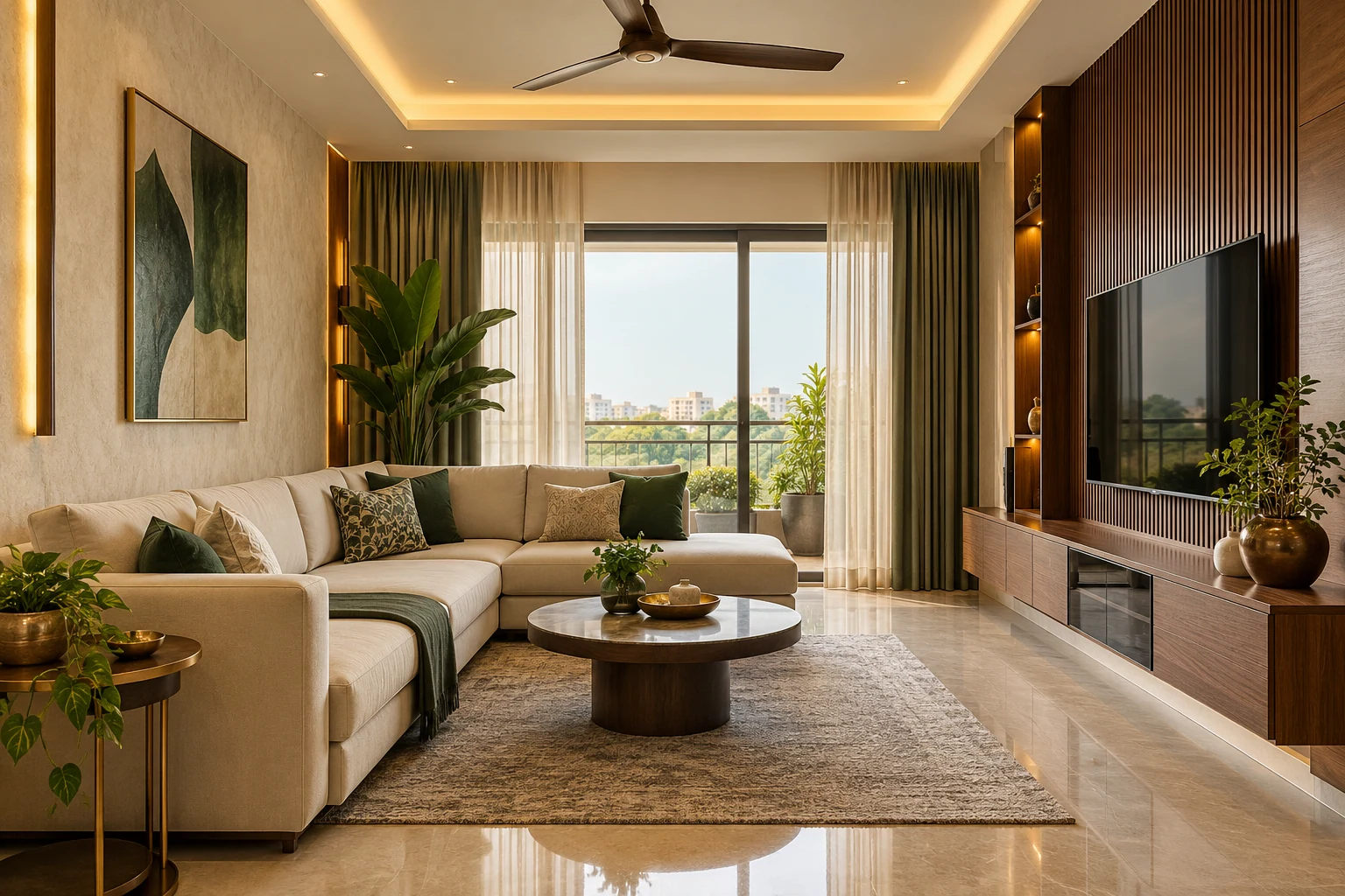 Contemporary living room AI interior concept