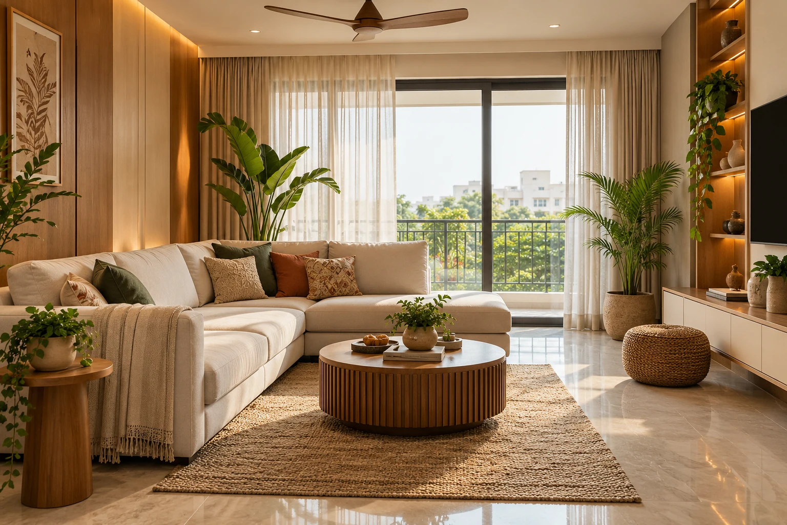 Ivory living room AI-generated interior concept