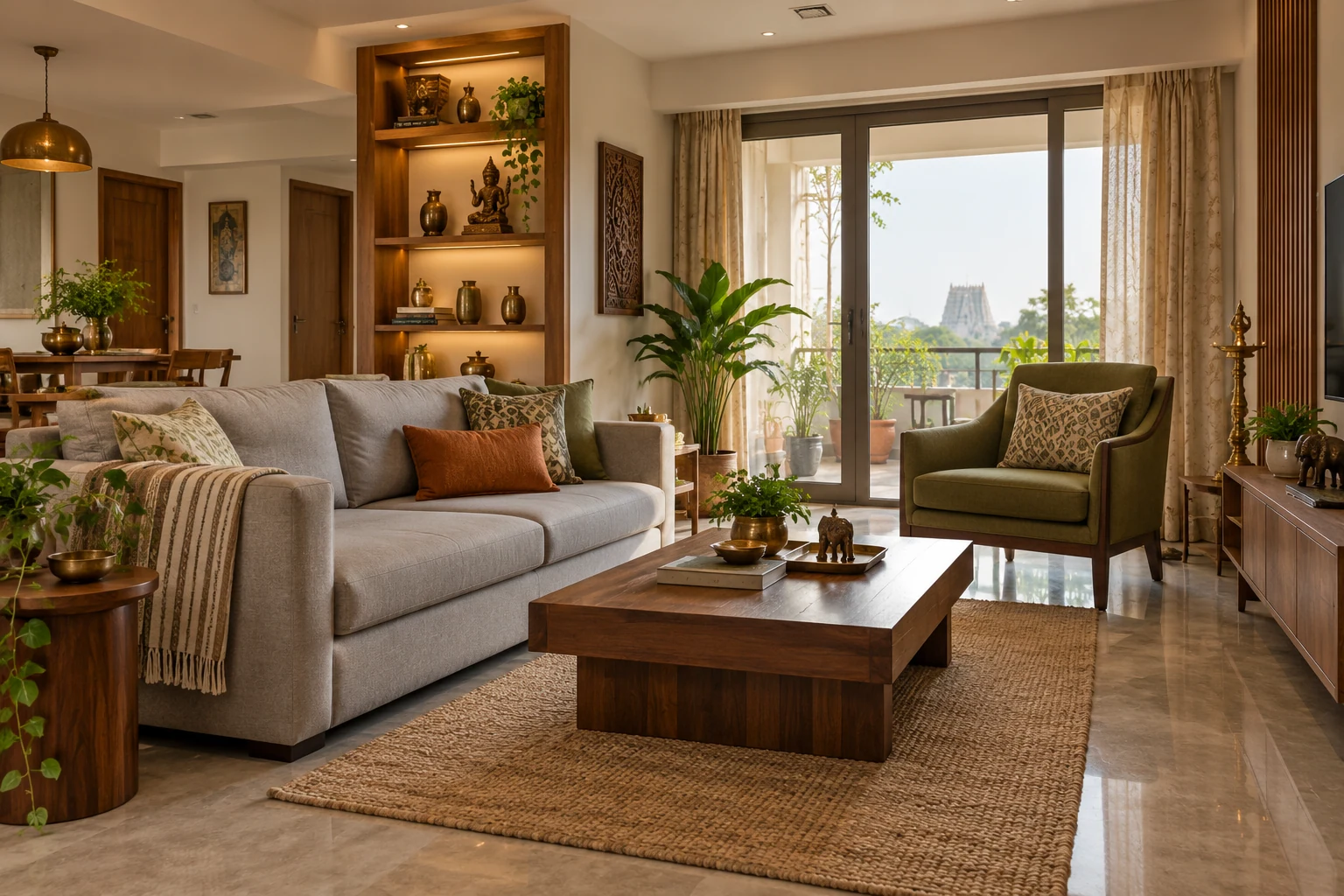 Modern family living AI-generated interior concept