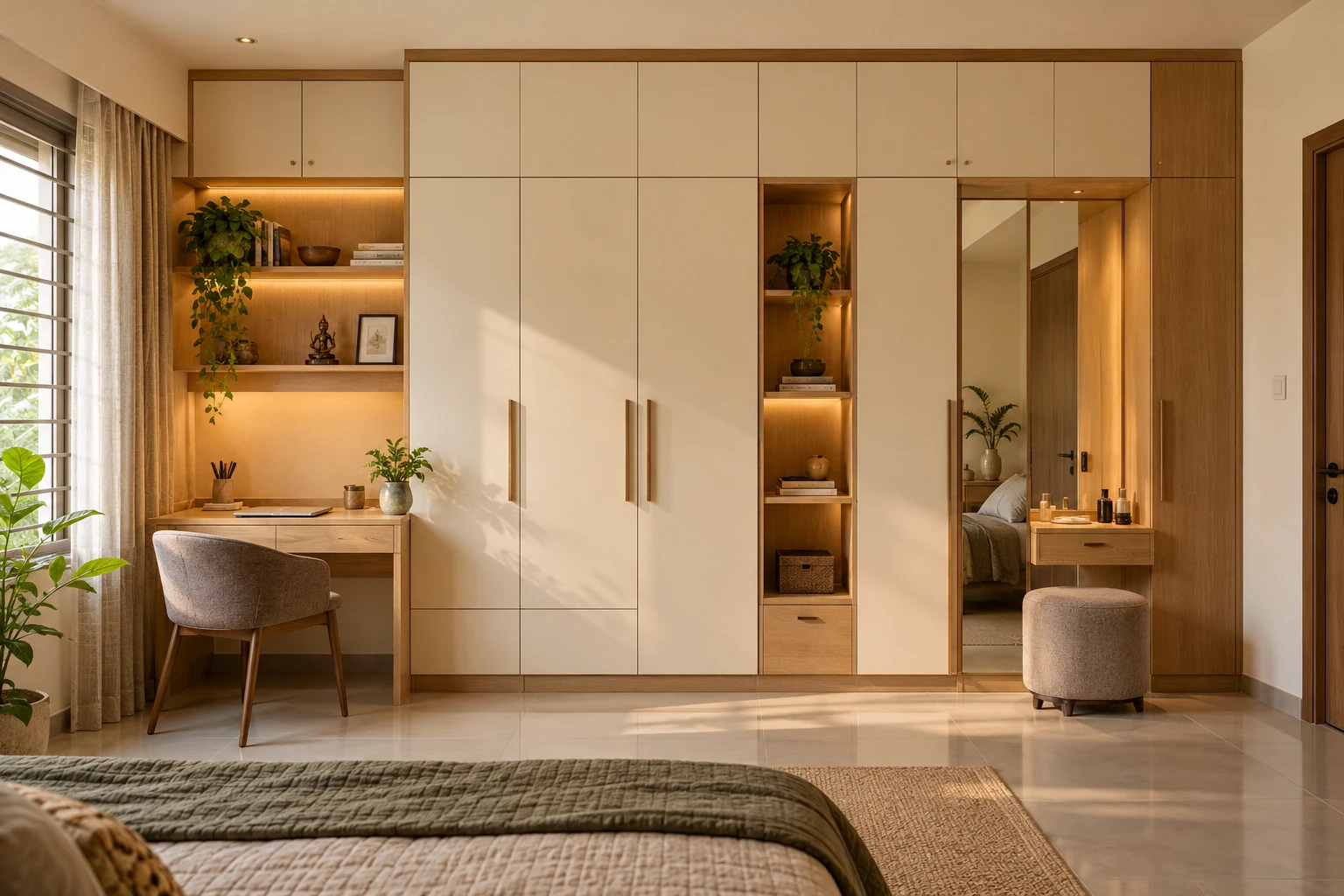 Wardrobe with study AI-generated interior concept