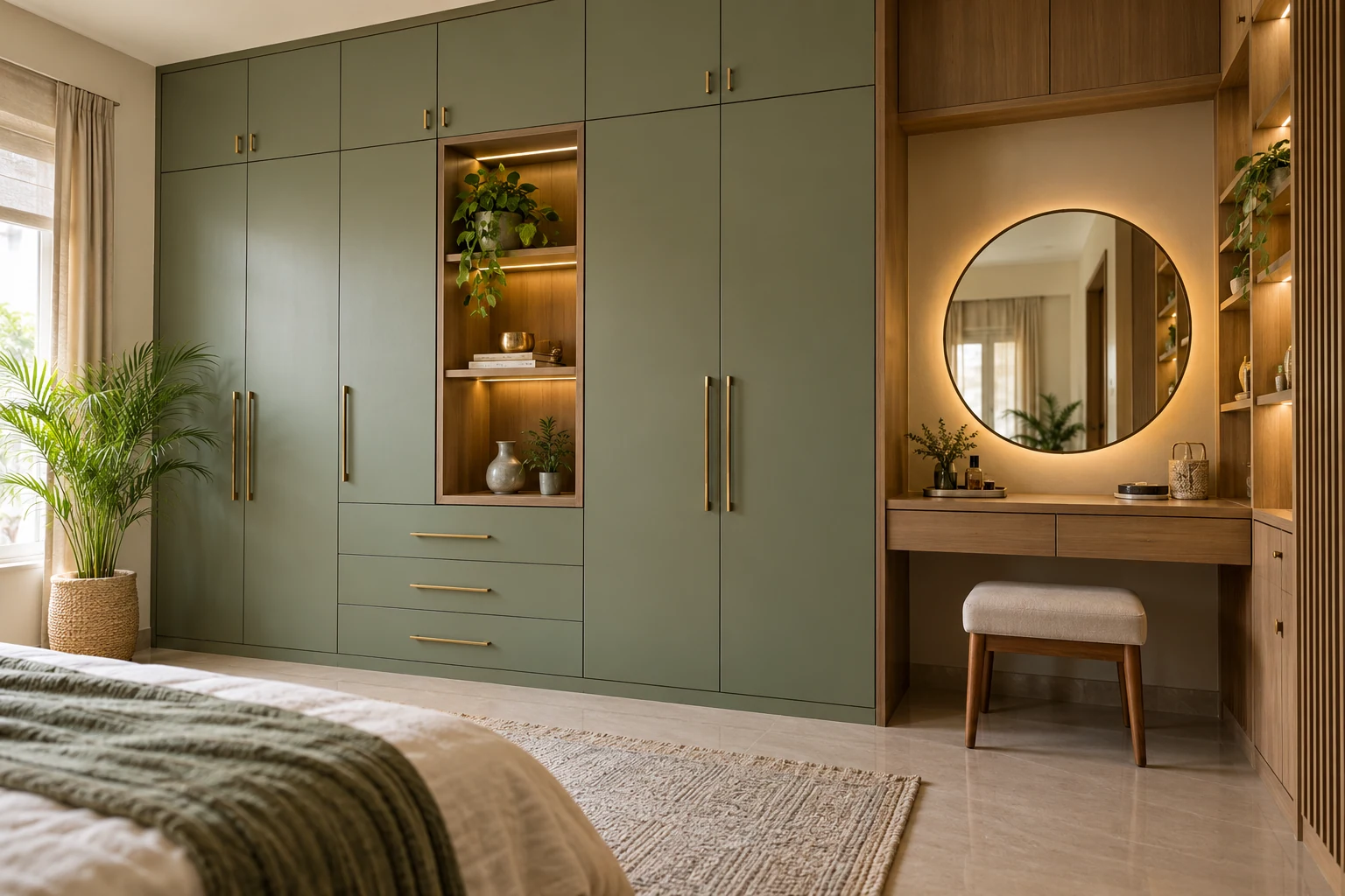 Sage wardrobe & dresser AI-generated interior concept